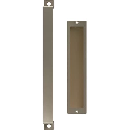 Ekena Millwork 16" Pull Handle & 12" Flush Pull for 2 1/4" Doors, White Bronze GB6001PP51612WZ